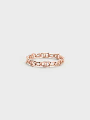Nyra Mixed-Link Chain Ring, Rose Gold, hi-res