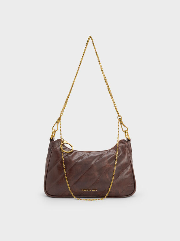 Philomena Double-Chain Crossbody Bag, Distressed Coffee, hi-res