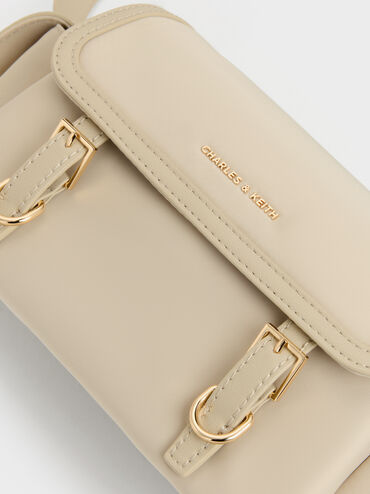 Levy Nylon Buckled Crossbody Bag, Dusted Oat, hi-res
