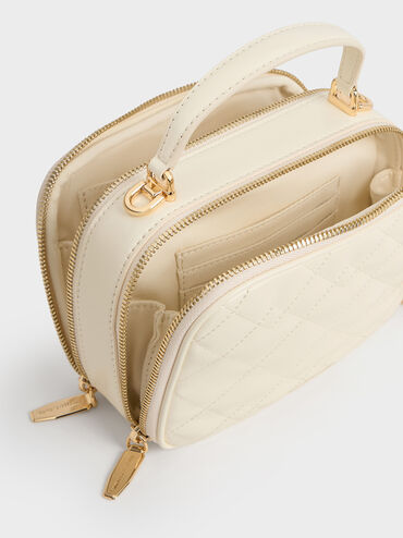Duo Quilted Vanity Bag, Cream, hi-res