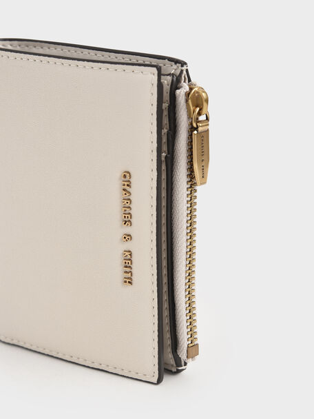 Harmonee Top-Zip Small Wallet, Ivory, hi-res