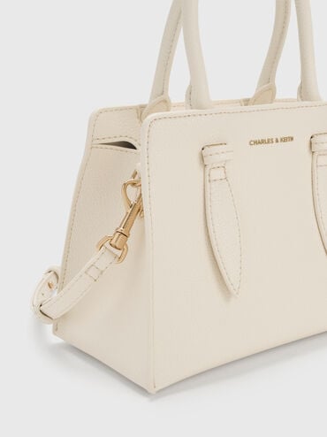 Allyn Structured Trapeze Tote Bag, Cream, hi-res