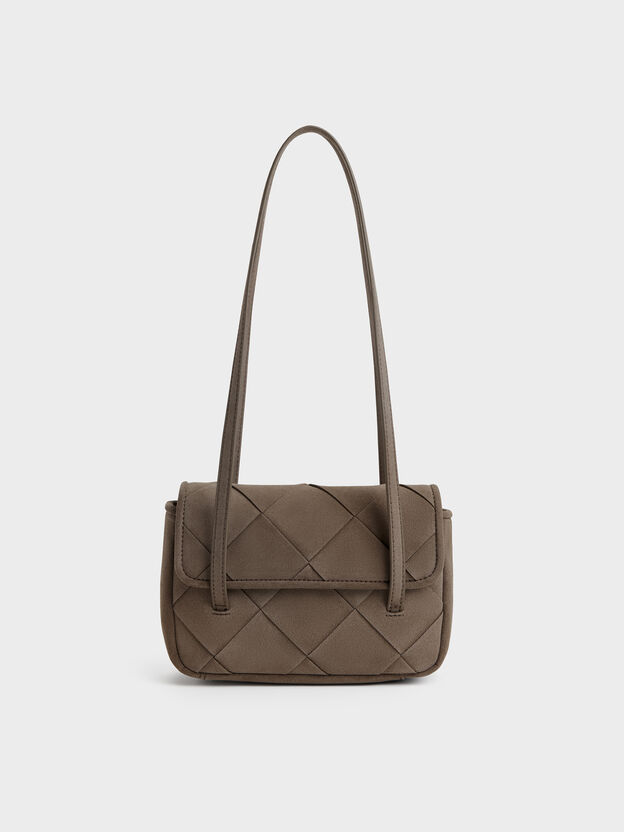 Maribel Woven Shoulder Bag, Stone Grey, hi-res