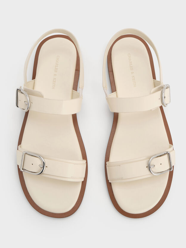 Double-Strap Slingback Sandals, Cream, hi-res
