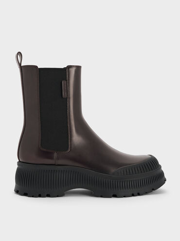 Darra Ridged-Sole Chelsea Boots, Burgundy, hi-res