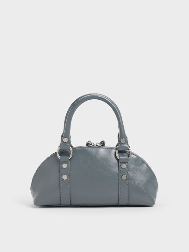 Tatiana Studded Bowling Bag, Smoky Blue, hi-res