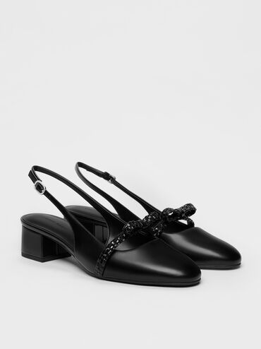 Kaleen Slingback Pumps, Black, hi-res