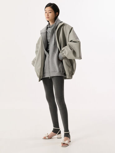 Lu Patent Leather Bow Heeled Sandals, Chalk, hi-res