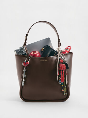 Lyla Tubular Slouchy Tote Bag, Espresso Brown, hi-res