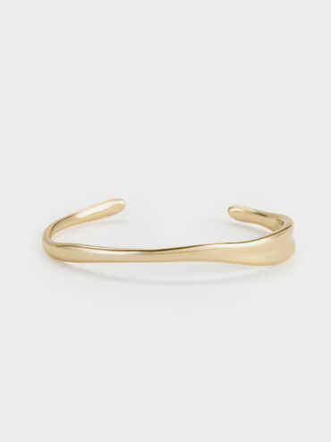 Donora Sculptural Cuff Bangle, Gold, hi-res
