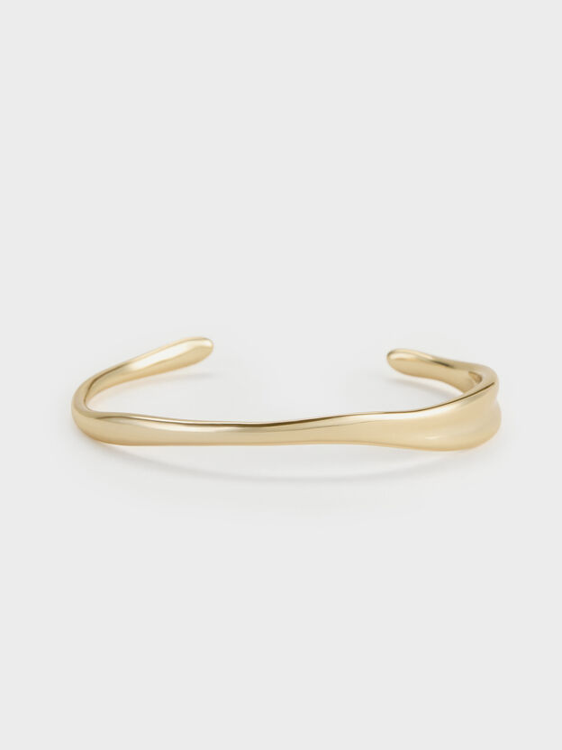 Donora Sculptural Cuff Bangle, Gold, hi-res