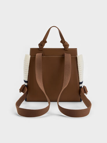 Girls' Ida Stripped Knitted Backpack, Multi, hi-res