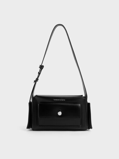 Zevon Multi-Pocket Shoulder Bag, Noir, hi-res