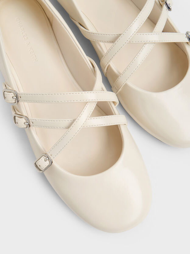 Triple-Strap Mary Jane Flats, Chalk, hi-res