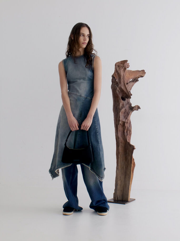 Ida Knitted Shoulder Bag, Black, hi-res