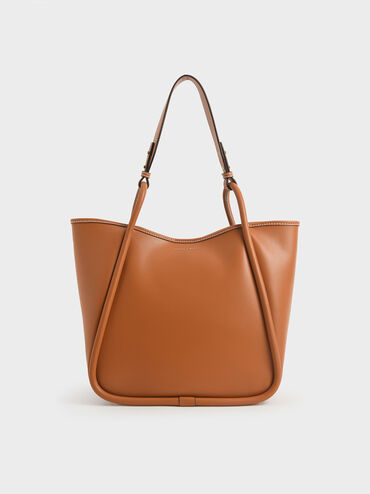Lyla Tubular Slouchy Tote Bag, Cognac, hi-res