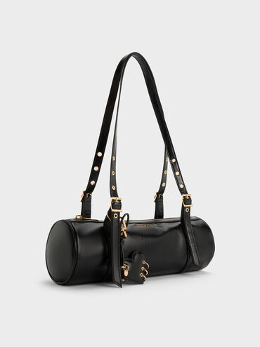 Rey Elongated Shoulder Bag, Black, hi-res