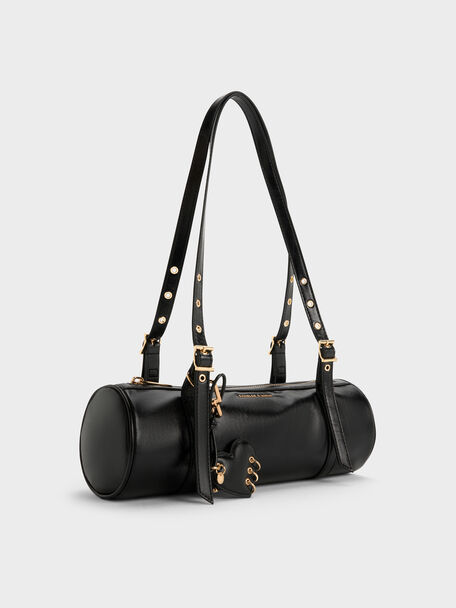 Rey Elongated Shoulder Bag, Black, hi-res