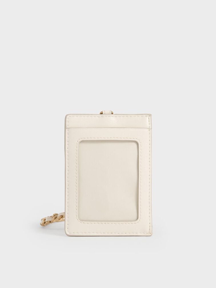 Wisteria Quilted Braided-Strap Card Holder, Cream, hi-res