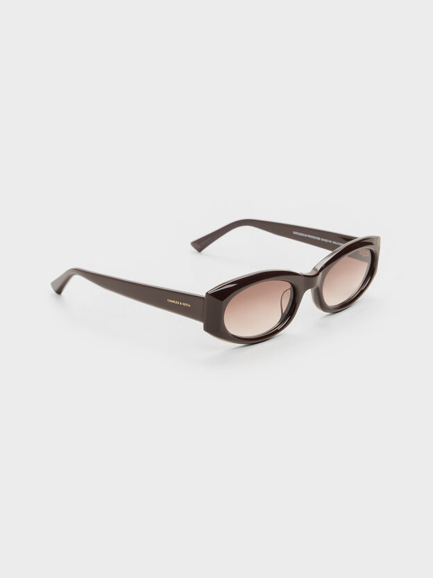 Aubrey Oval Sunglasses, Espresso Brown, hi-res