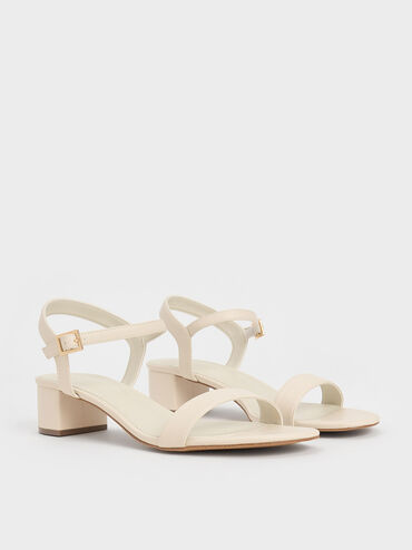 Alec Block-Heel Ankle-Strap Sandals, White, hi-res