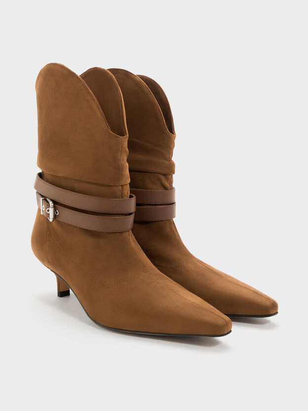 Karter Faux Suede Kitten-Heel Boots, Cognac, hi-res