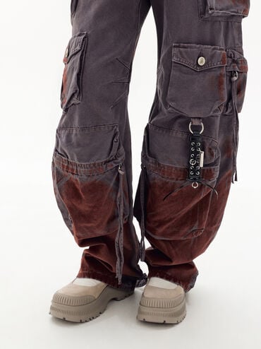 Grommet Lace-Up Bag Charm, Noir, hi-res