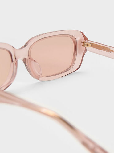 Aubrey Rectangular Sunglasses, Pink, hi-res