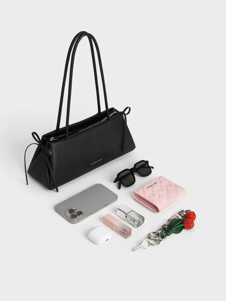 Hazel Bow Shoulder Bag, Noir, hi-res
