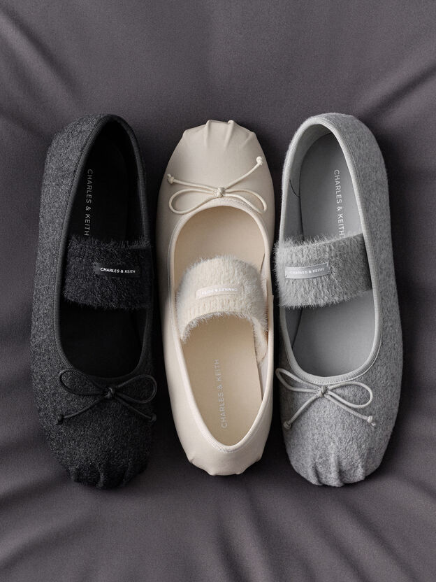 Winona Felt Mary Jane Flats, Black Textured, hi-res