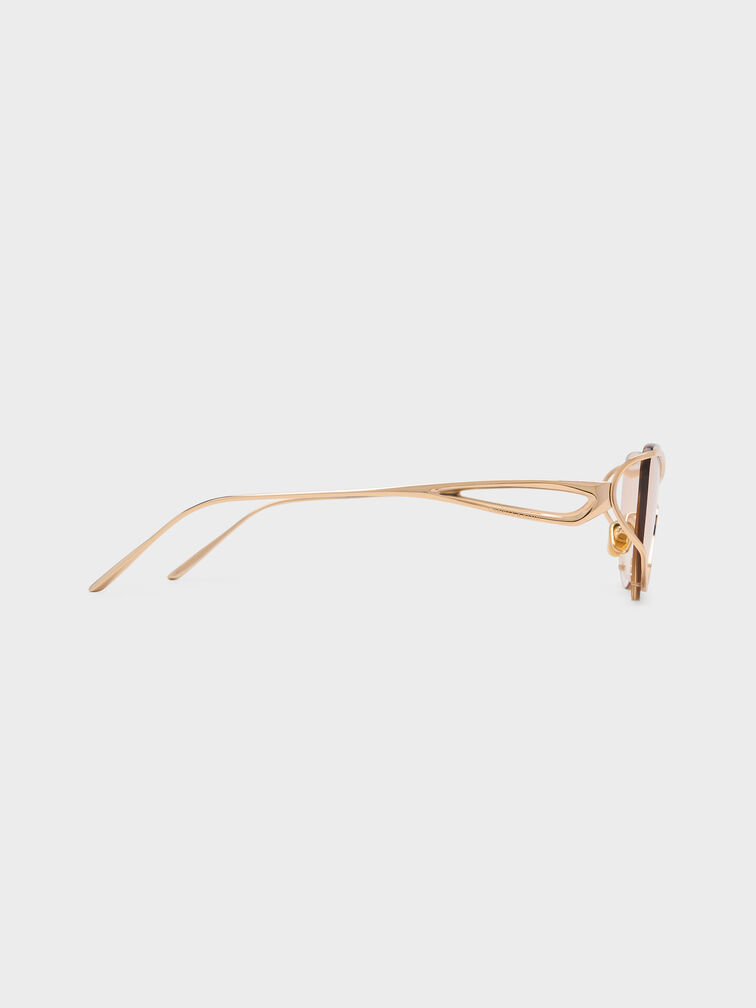Ainsley Geometric Sunglasses, Light Gold, hi-res