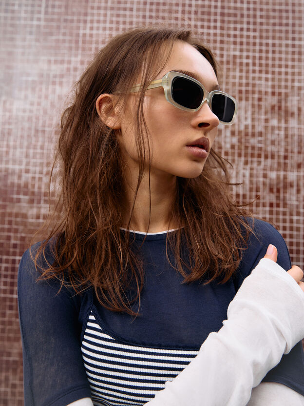 Aubrey Rectangular Sunglasses, Mint Green, hi-res