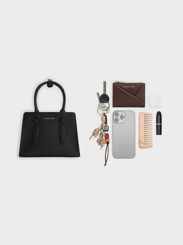 Allyn Structured Trapeze Tote Bag, Noir, hi-res