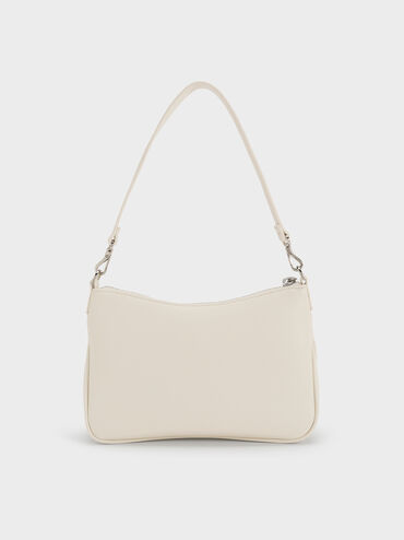 Mini Reese Ruched Bow Shoulder Bag, Cream, hi-res