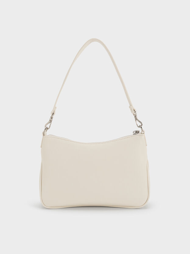 Mini Reese Ruched Bow Shoulder Bag, Cream, hi-res