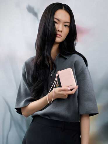 Apfra Quilted Wristlet, Pink, hi-res