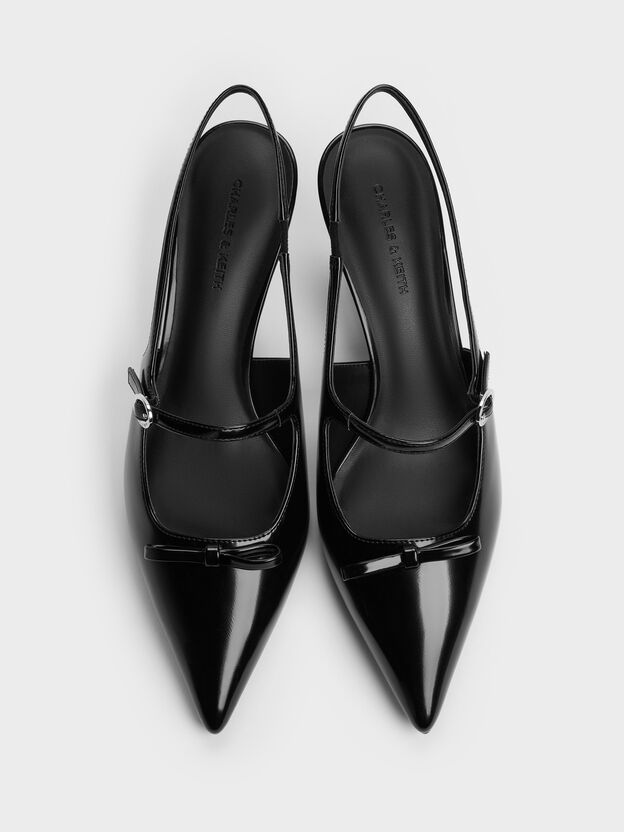 Sonali Bow Slingback Pumps, Black Box, hi-res