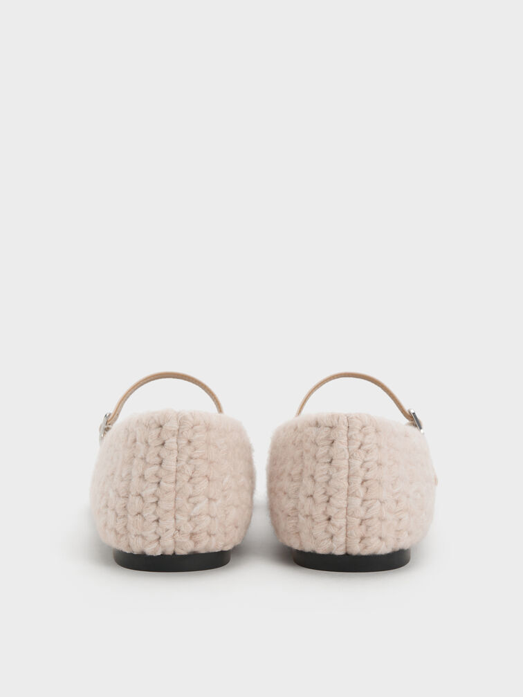 Crochet Mary Jane Flats, Chalk, hi-res