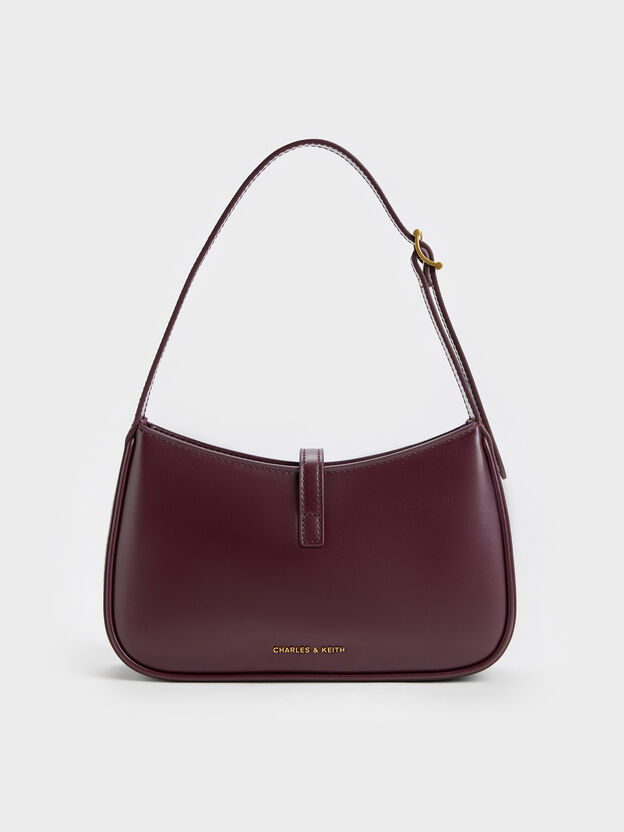 Cesia Metallic-Accent Shoulder Bag, Wineberry Red, hi-res