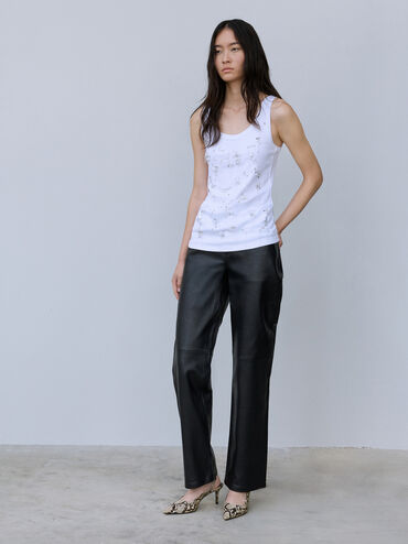 Kaia Snake-Print Pointed-Toe Slingback Pumps, Animal Print Natural, hi-res