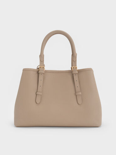 Baral Bead-Charm Tote Bag, Taupe, hi-res
