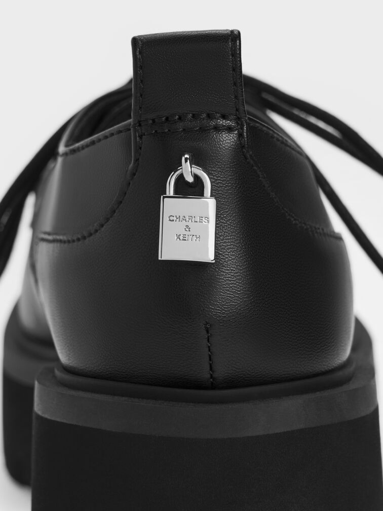 Griselda Ridged-Sole Derbys, Black, hi-res