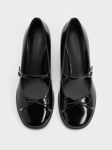 Wendy Bow Kitten-Heel Mary Jane Pumps, Black Box, hi-res