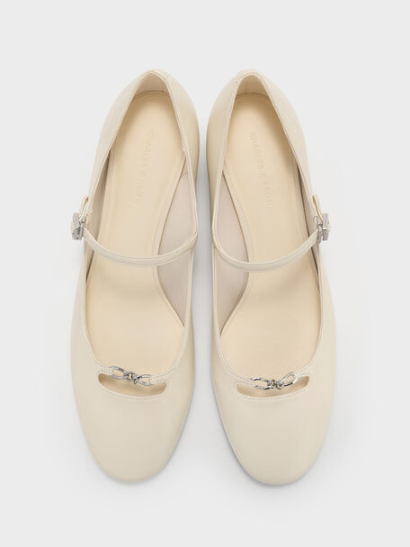 Shila Chain Mary Jane Pumps, Chalk, hi-res