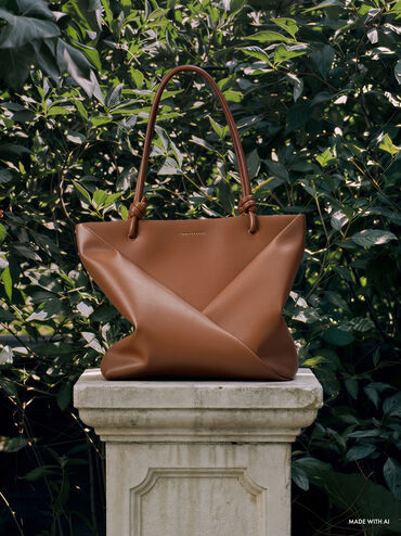 Midori Geometric Tote Bag, Chocolate, hi-res
