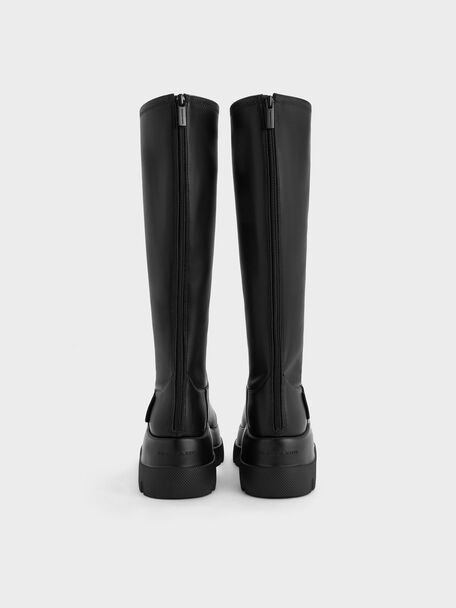 Leoi Chunky Knee-High Boots, Black, hi-res