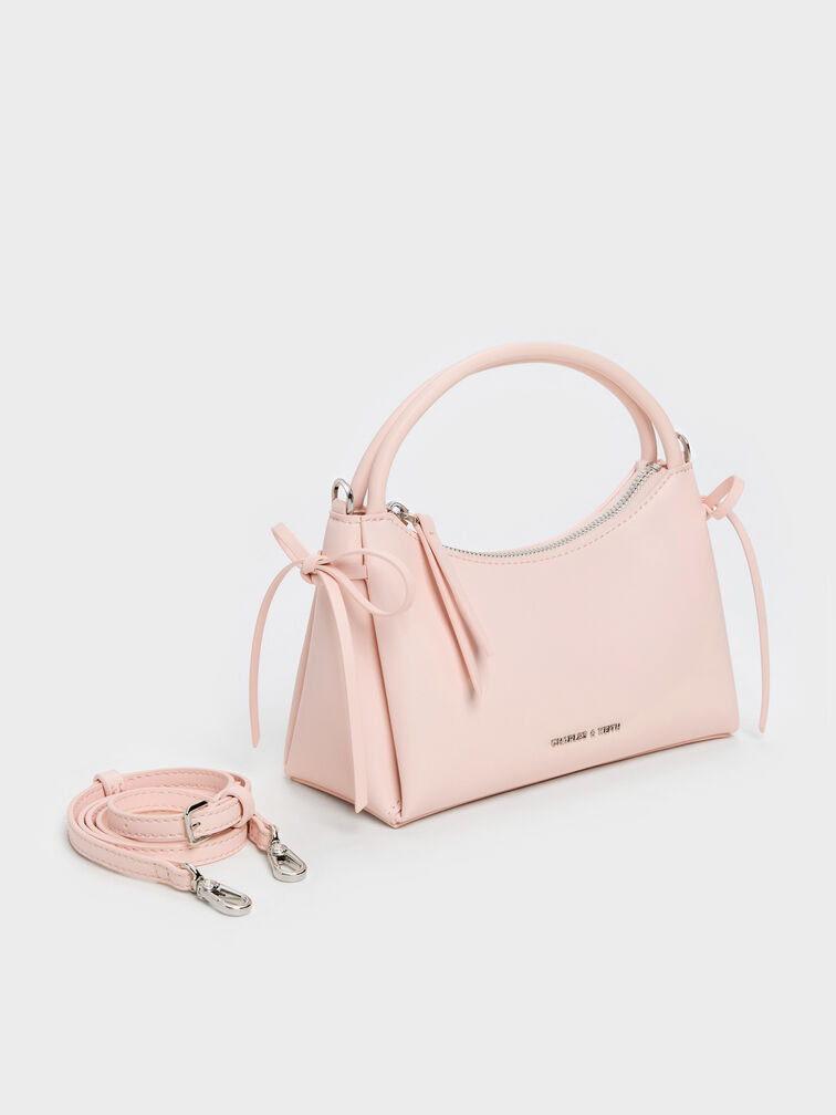 Hazel Bow Top Handle Bag, Soft Pink, hi-res