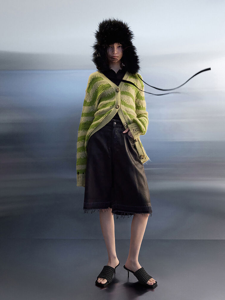 Loren Textured Kitten-Heel Mules, Black Textured Loren Textured Kitten-Heel Mules, Black Textured, hi-res