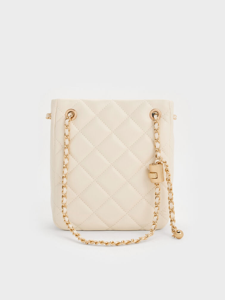 Alva Quilted Braided-Strap Shoulder Bag, Cream, hi-res