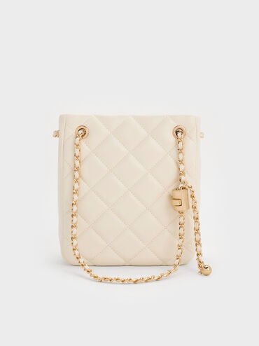 Alva Quilted Braided-Strap Shoulder Bag, Cream, hi-res